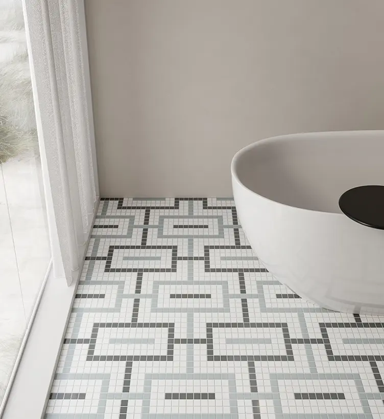 Soho Dawn Blend Chain Matte Glazed Porcelain Mosaic