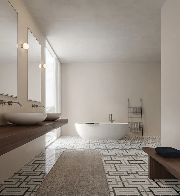 Soho Dawn Blend Chain Matte Glazed Porcelain Mosaic
