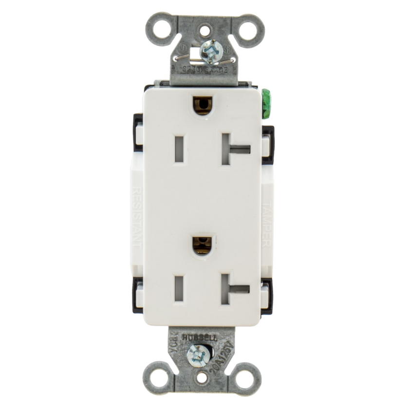Hubbell Canada Inc. | Straight Blade Duplex Tamper-Resistant Self Grounding Receptacle 20A