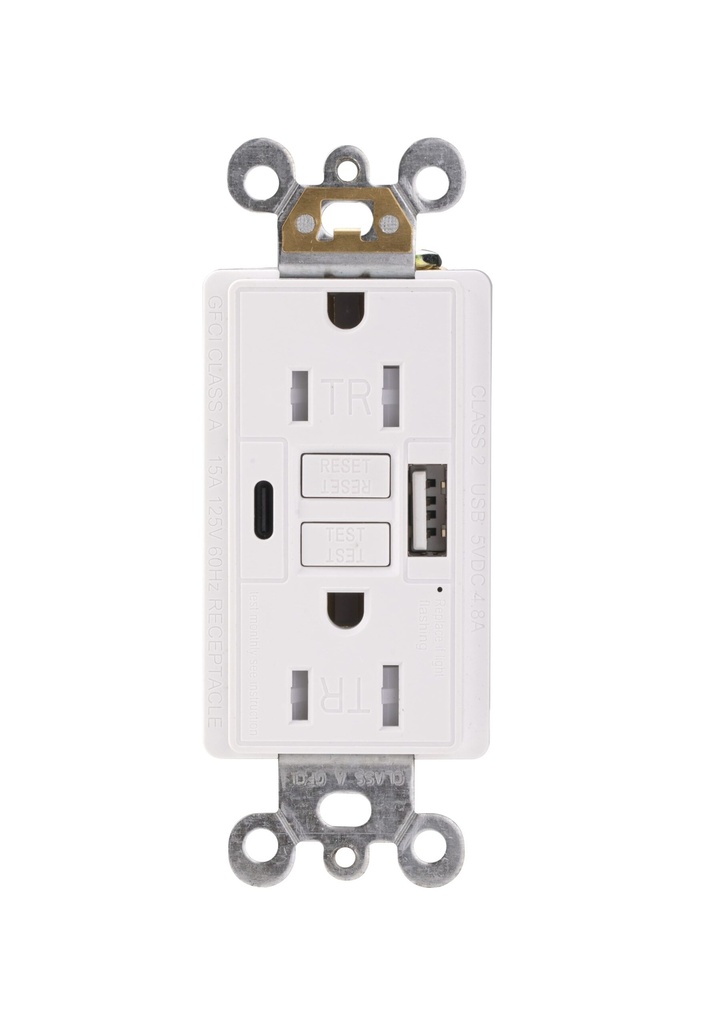 GFCI & USB Type A+C Charger 15A