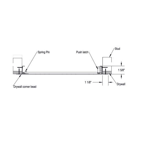 Flush Access Door with Concealed Latch and Mud in Flange