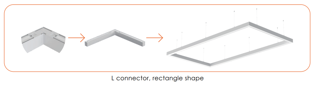 "L" Connector for Architectural Linear Fixture