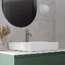 Semi-Recessed Rectangular Porcelain Vessel Sink