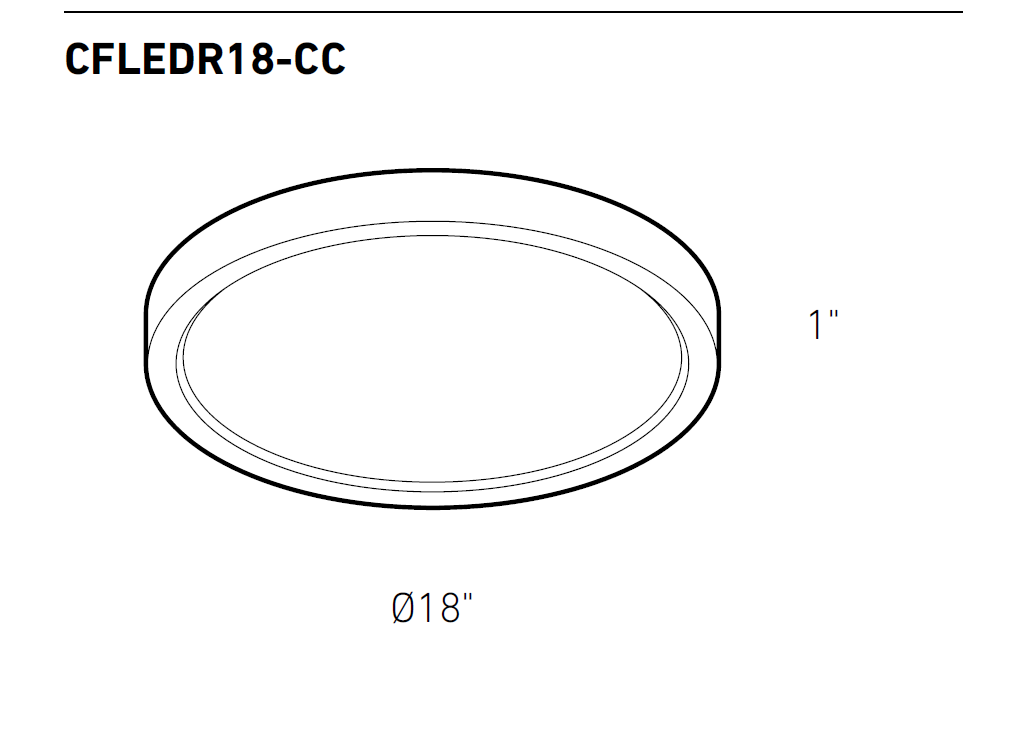 Delta 18" LED flush mount exterior light for canopy