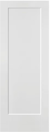 One Panel Primed Interior Door  80” Height , Depth  1-3/8" (16")
