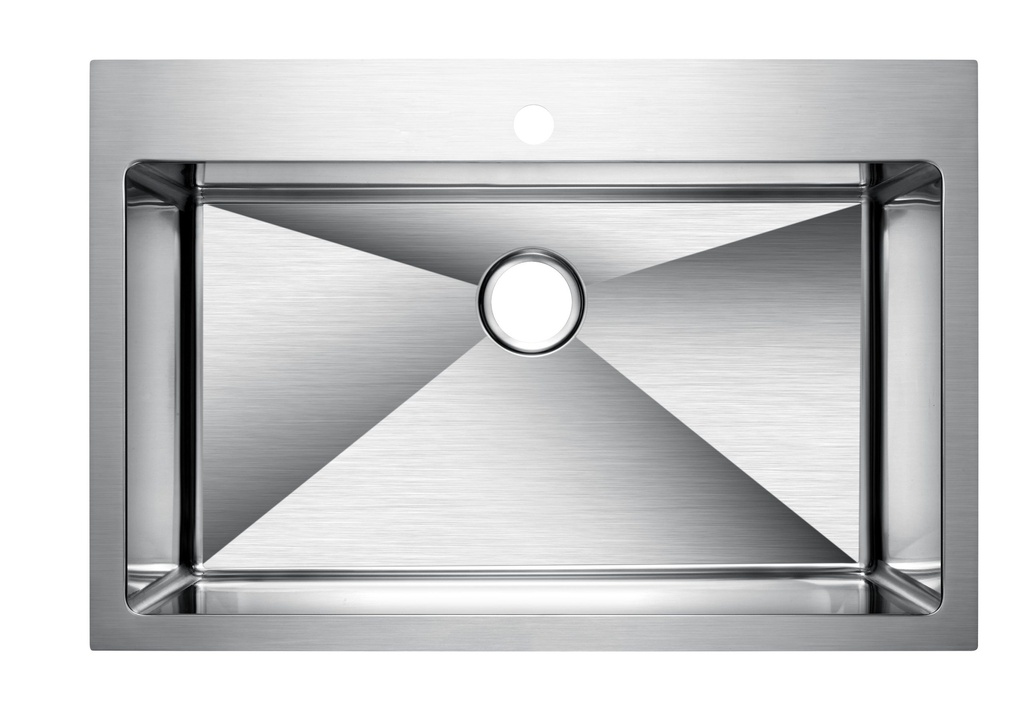 [SA-RE2118C] Stainless Steel Kitchen Sink TOPmount 21" x 18" x 9" R15 Single Bowel 