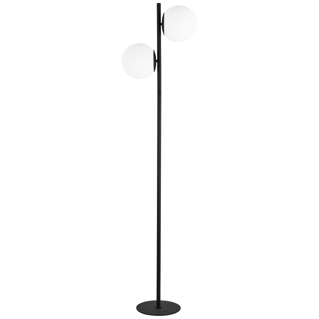 [SA-DL-0001-FOL-662F-MB] 2LT Opal Glass FloorLamp (Black)