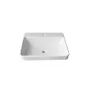 Semi-Recessed Rectangular Porcelain Vessel Sink