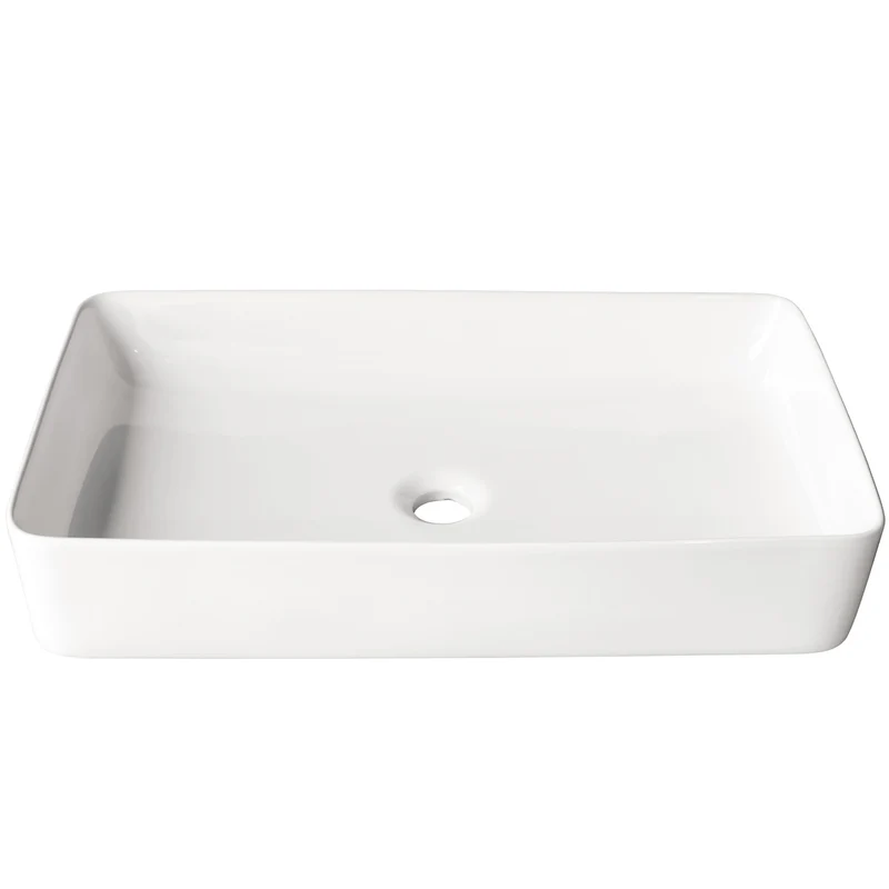 [SA-P-009] Rectangular White Porcelain Vessel Sink