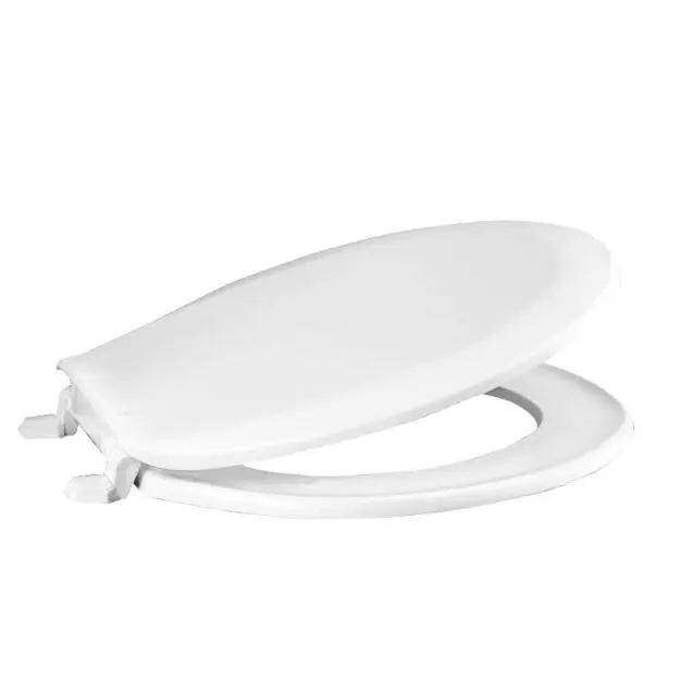 Elongated Closed Front Toilet Seat with Cover, White
