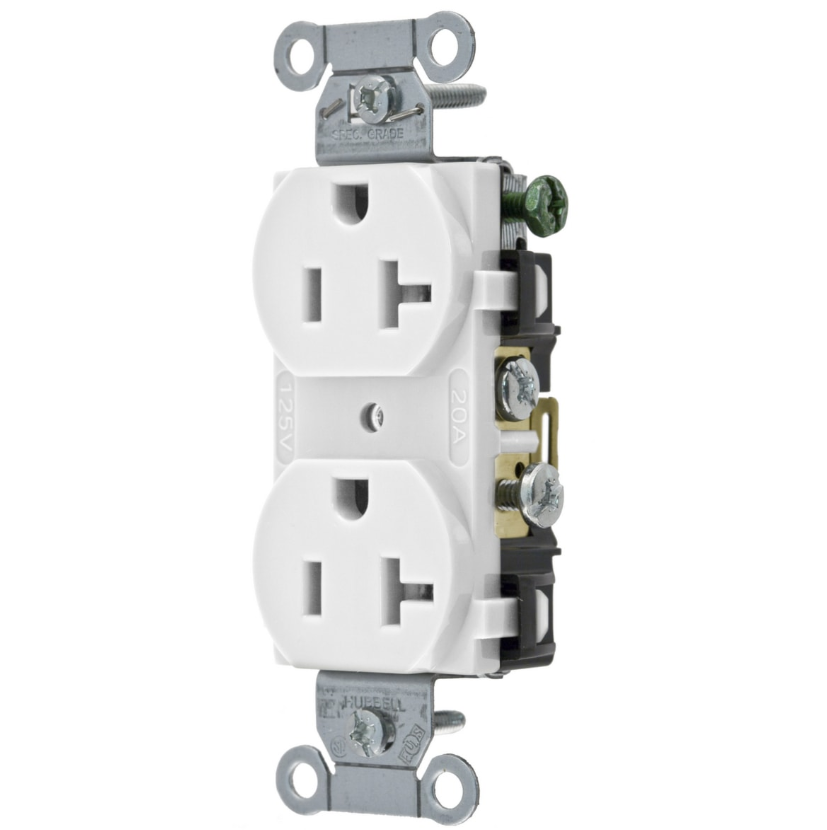 [SA-ED-0026-CR20WHI] Hubbell Canada Inc. | Standard Duplex Receptacle 20A