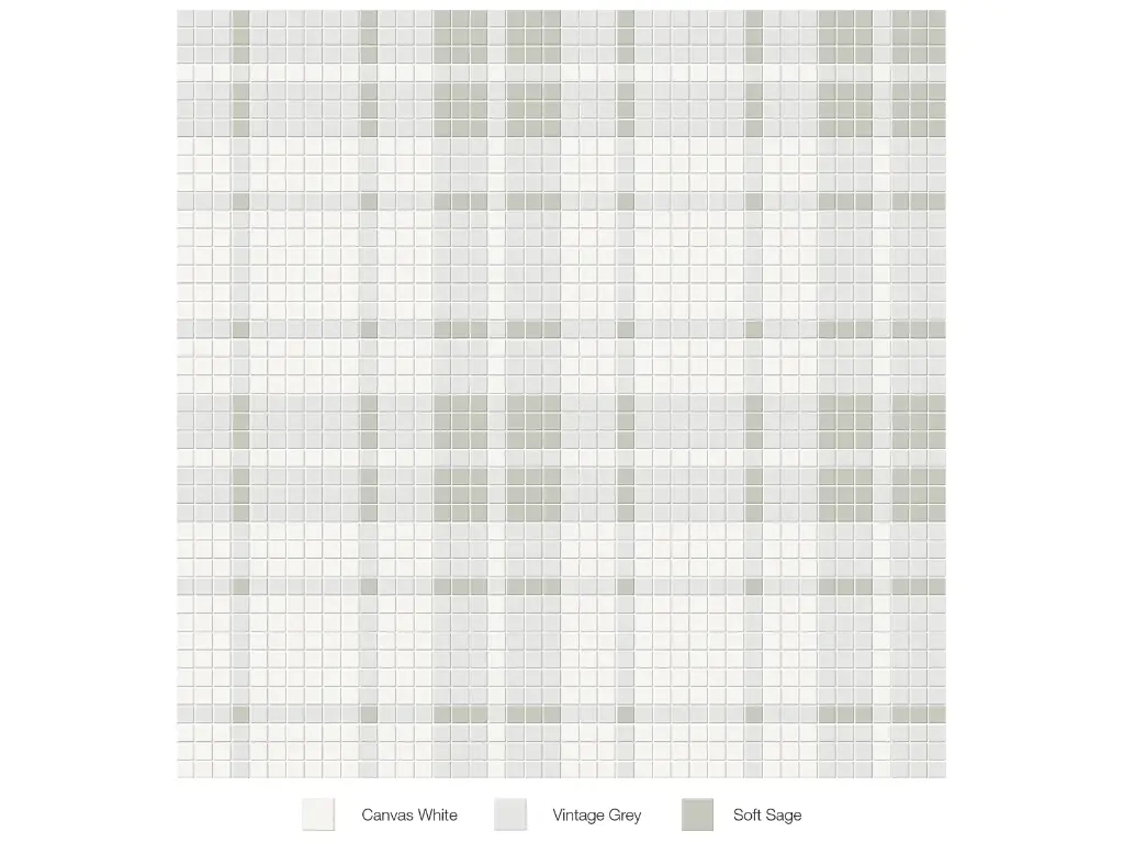 [4501-0537-0] Anatolia | Soho, Glazed Porcelain | Patterned Mosaic  (Morning Blend, Plaid Pattern)