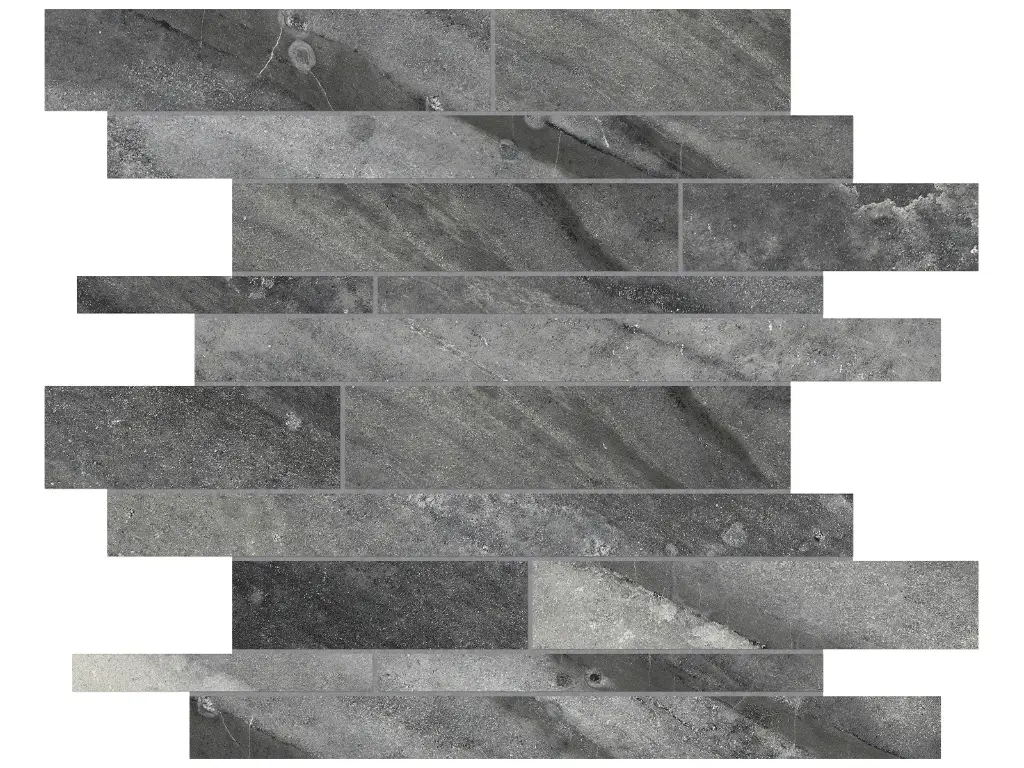 [4501-0097-0] Anatolia | Glazed Porcelain Wall & Floor Tiles | Matte | Evolution (Carbon, Random Strip Mosaic)