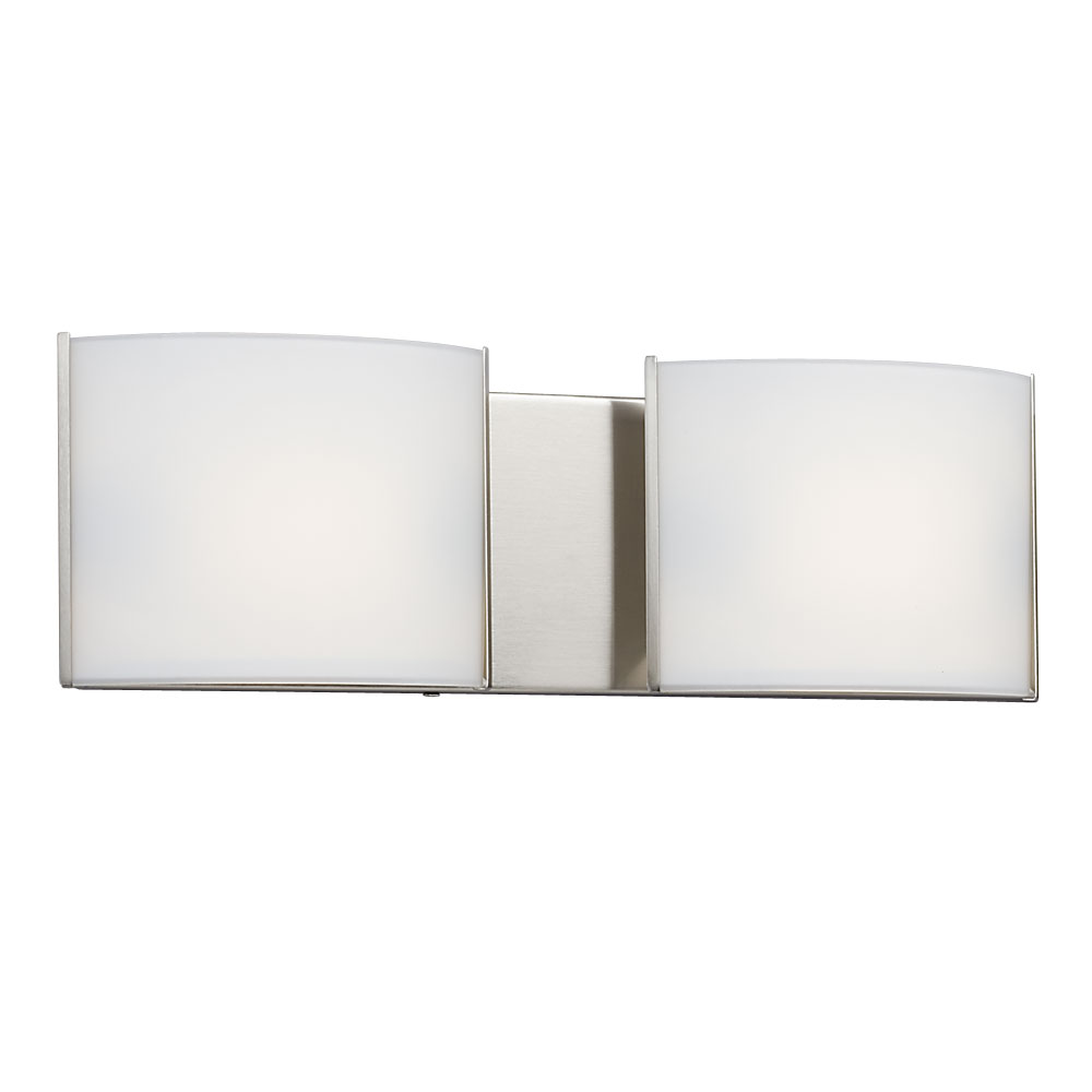 [SA-LG-0081-723307BN] 2-Light Vanity w/ Curved Shades (Brushed Nickel)