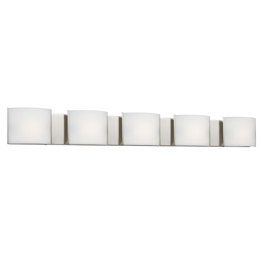 5-Light LED Vanity w/ Curved Shades - Dimmable   