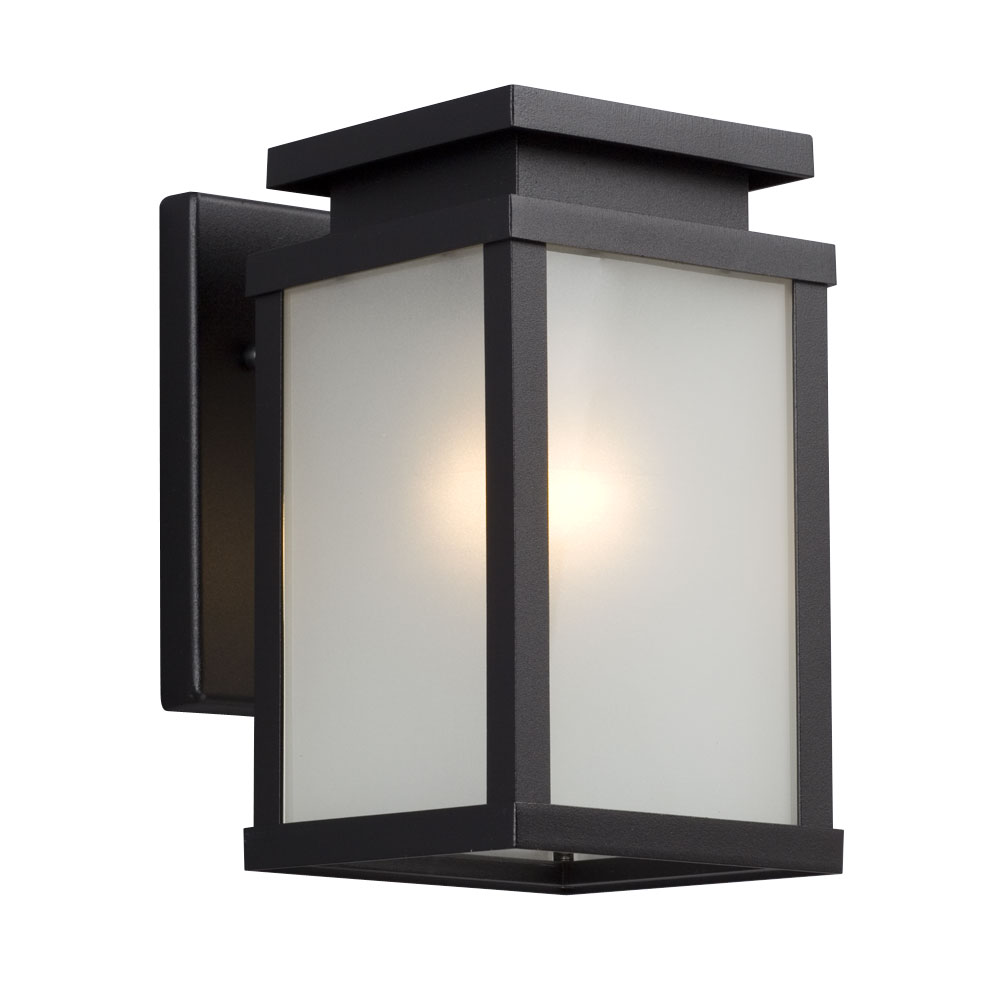 [SA-LG-0058-324310BK] Outdoor Wall Lantern w/ Frosted Glass (5"W x 8.75"H x 7"E)