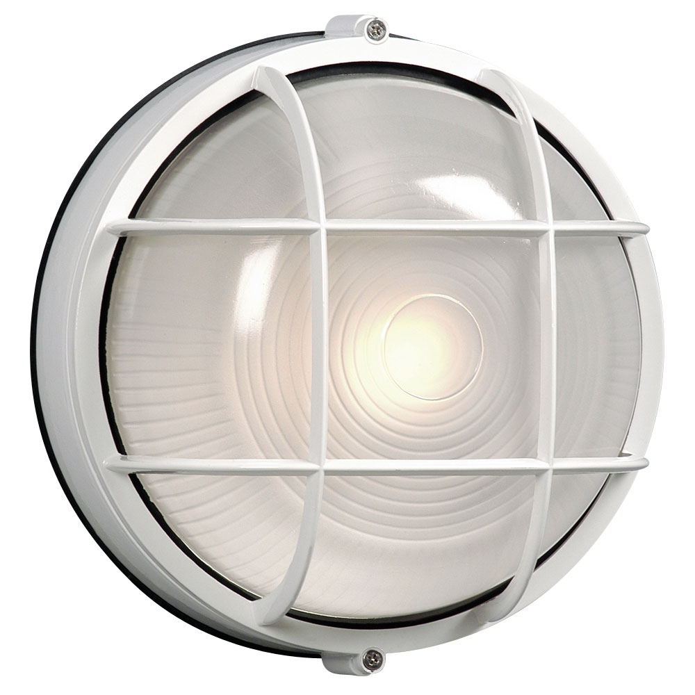 [SA-LG-0070-L305011WH010A1] 12W LED Outdoor Cast Aluminum Round Marine Light w/ Guard  (White)