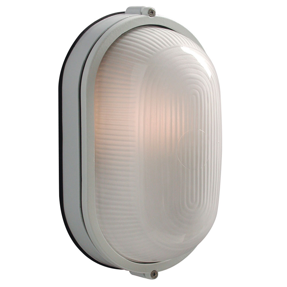 [305113 WH] 100W Outdoor Cast Aluminum Oval Marine Light (White)