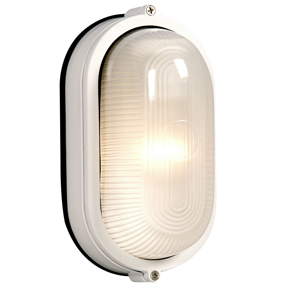 [SA-LG-0084-305114 WH] 60W Outdoor Cast Aluminum Oval Marine Light (White)