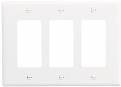 [SA-ED-0008] Arrow Hart Decorator Wallplate 3 Gangs White .08 in Lx .25 in W