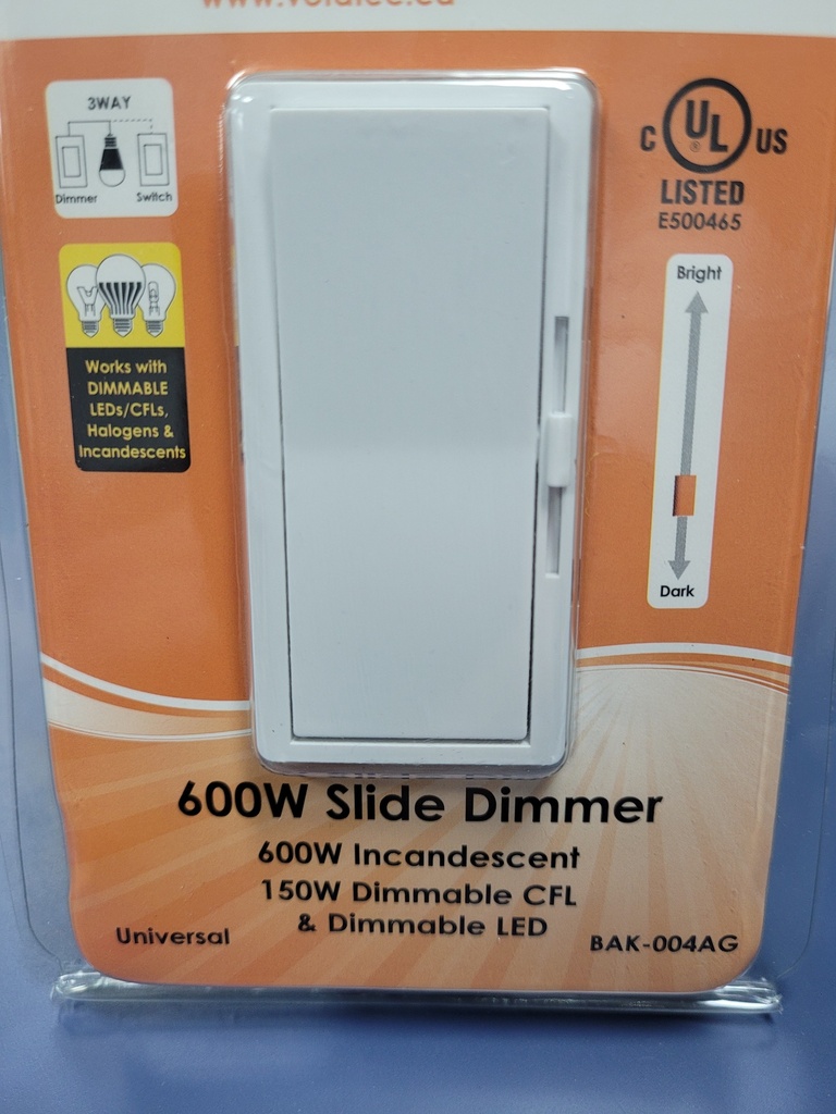 [SA-LV-0055] Dimmer-3Way Slide 600 watt