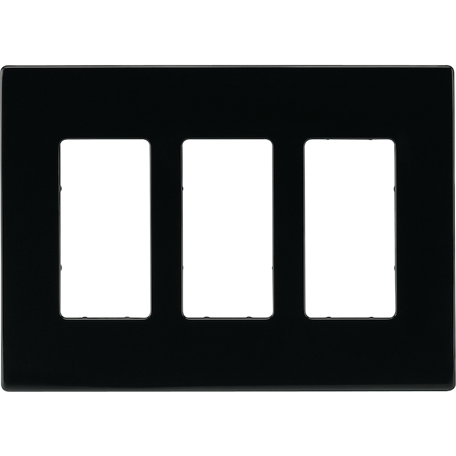 [SA-LV-0152-BK] 3-gang Screwless Wall plate  (black)