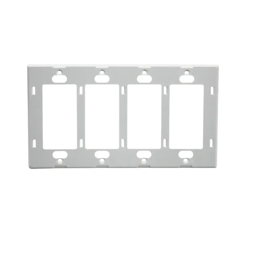 [SA-LV-0153-BK-YGC-006-NS] 4 gang Screwless Wall plate  White (black)