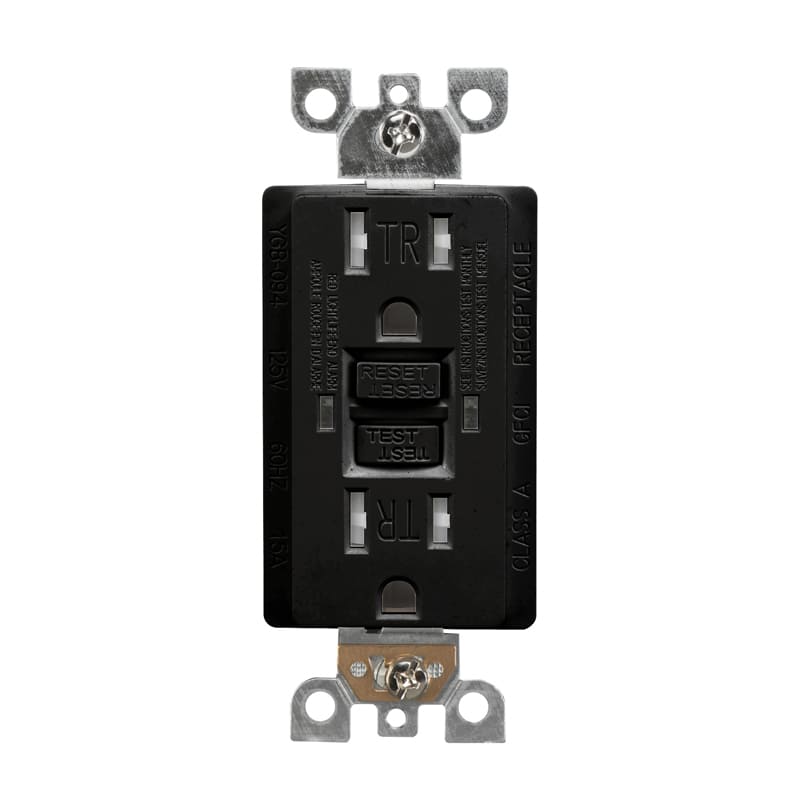 [SA-LV-0058-BK-YGB-094] GFCI-15A Receptacle with LED light  (black)