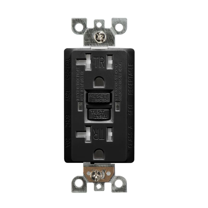 [SA-LV-0059-BK-YGB-095] GFCI-20A Receptacle with LED light  (black)