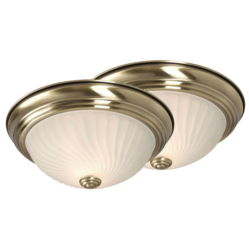 Frosted Swirl Flush Mount Twin Pack