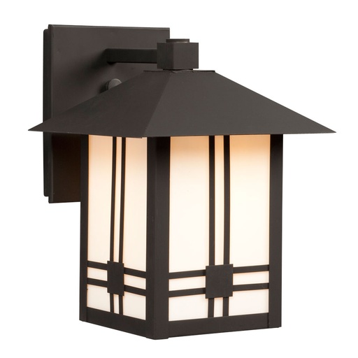 [312010BK/WH] Outdoor Wall Lantern w/ White Glass
