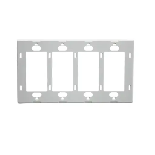 4 gang Screwless Wall plate  White