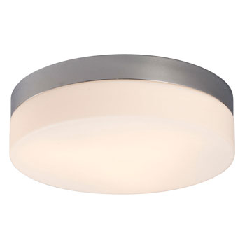 [612314CH-LED] Flush Mount Ceiling Light - in Polished Chrome finish with Satin White Glass 2X10W LED A19